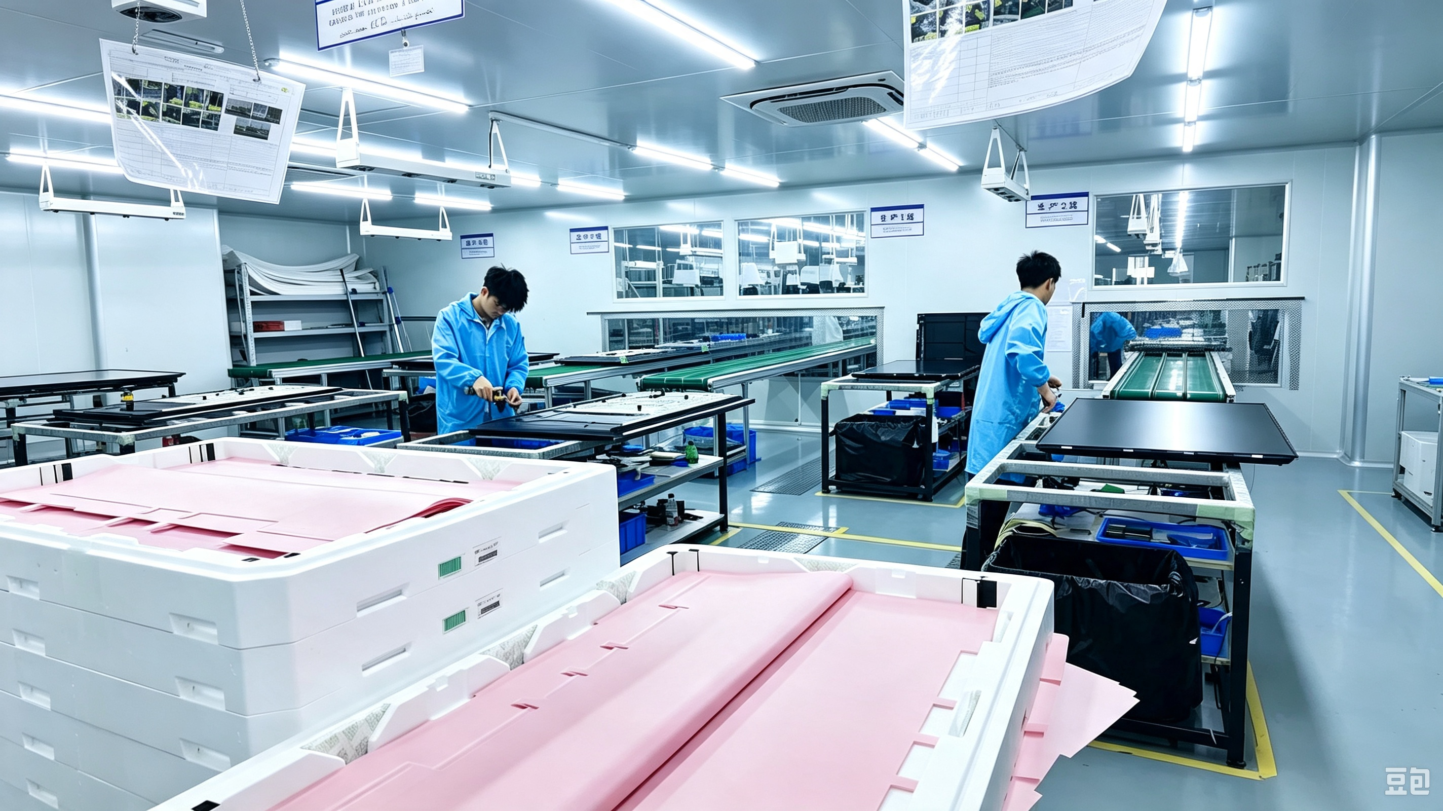 Dust-free display factory workshop